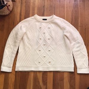 J Crew Wool Pom Sweater